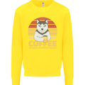 Coffee Because Murder is Wrong Funny Dog Kids Sweatshirt Jumper Yellow