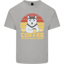 Coffee Because Murder is Wrong Funny Dog Kids T-Shirt Childrens Sports Grey