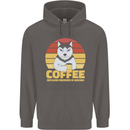 Coffee Because Murder is Wrong Funny Dog Mens 80% Cotton Hoodie Charcoal