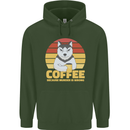 Coffee Because Murder is Wrong Funny Dog Mens 80% Cotton Hoodie Forest Green