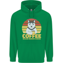 Coffee Because Murder is Wrong Funny Dog Mens 80% Cotton Hoodie Irish Green