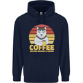 Coffee Because Murder is Wrong Funny Dog Mens 80% Cotton Hoodie Navy Blue