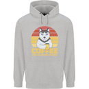 Coffee Because Murder is Wrong Funny Dog Mens 80% Cotton Hoodie Sports Grey