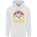 Coffee Because Murder is Wrong Funny Dog Mens 80% Cotton Hoodie White