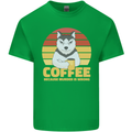 Coffee Because Murder is Wrong Funny Dog Mens Cotton T-Shirt Tee Top Irish Green