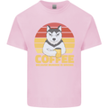 Coffee Because Murder is Wrong Funny Dog Mens Cotton T-Shirt Tee Top Light Pink
