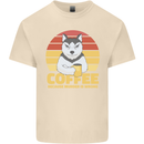 Coffee Because Murder is Wrong Funny Dog Mens Cotton T-Shirt Tee Top Natural