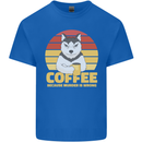 Coffee Because Murder is Wrong Funny Dog Mens Cotton T-Shirt Tee Top Royal Blue