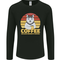 Coffee Because Murder is Wrong Funny Dog Mens Long Sleeve T-Shirt Black