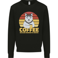 Coffee Because Murder is Wrong Funny Dog Mens Sweatshirt Jumper Black