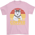 Coffee Because Murder is Wrong Funny Dog Mens T-Shirt 100% Cotton Light Pink