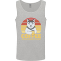 Coffee Because Murder is Wrong Funny Dog Mens Vest Tank Top Sports Grey
