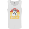 Coffee Because Murder is Wrong Funny Dog Mens Vest Tank Top White