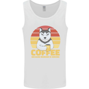 Coffee Because Murder is Wrong Funny Dog Mens Vest Tank Top White
