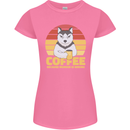 Coffee Because Murder is Wrong Funny Dog Womens Petite Cut T-Shirt Azalea