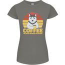 Coffee Because Murder is Wrong Funny Dog Womens Petite Cut T-Shirt Charcoal