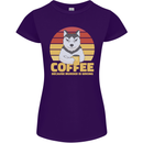 Coffee Because Murder is Wrong Funny Dog Womens Petite Cut T-Shirt Purple