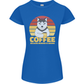 Coffee Because Murder is Wrong Funny Dog Womens Petite Cut T-Shirt Royal Blue