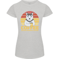 Coffee Because Murder is Wrong Funny Dog Womens Petite Cut T-Shirt Sports Grey