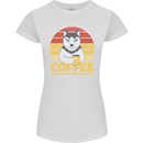 Coffee Because Murder is Wrong Funny Dog Womens Petite Cut T-Shirt White
