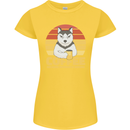 Coffee Because Murder is Wrong Funny Dog Womens Petite Cut T-Shirt Yellow