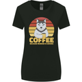 Coffee Because Murder is Wrong Funny Dog Womens Wider Cut T-Shirt Black