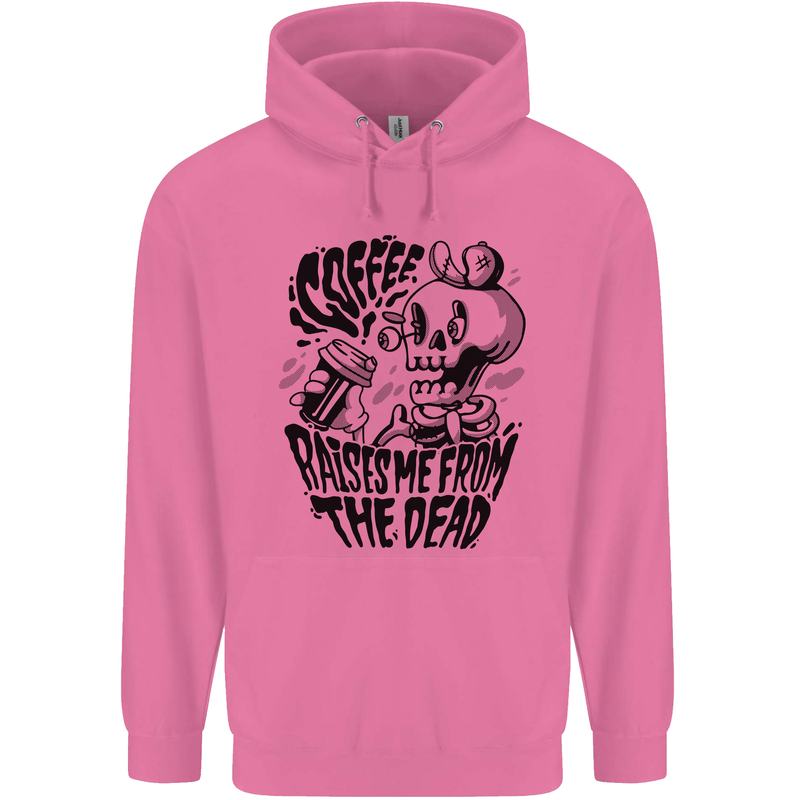 Coffee Raises Me from the Dead Skull Childrens Kids Hoodie Azalea