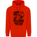 Coffee Raises Me from the Dead Skull Childrens Kids Hoodie Bright Red