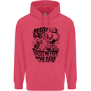 Coffee Raises Me from the Dead Skull Childrens Kids Hoodie Heliconia