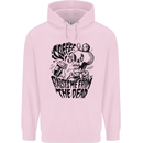 Coffee Raises Me from the Dead Skull Childrens Kids Hoodie Light Pink