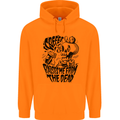 Coffee Raises Me from the Dead Skull Childrens Kids Hoodie Orange