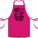 Coffee Raises Me from the Dead Skull Cotton Apron 100% Organic Pink