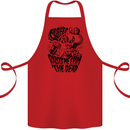 Coffee Raises Me from the Dead Skull Cotton Apron 100% Organic Red