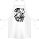 Coffee Raises Me from the Dead Skull Cotton Apron 100% Organic White
