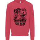 Coffee Raises Me from the Dead Skull Kids Sweatshirt Jumper Heliconia