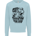 Coffee Raises Me from the Dead Skull Kids Sweatshirt Jumper Light Blue