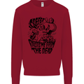 Coffee Raises Me from the Dead Skull Kids Sweatshirt Jumper Red