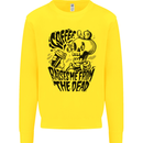 Coffee Raises Me from the Dead Skull Kids Sweatshirt Jumper Yellow