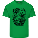 Coffee Raises Me from the Dead Skull Kids T-Shirt Childrens Irish Green