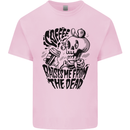 Coffee Raises Me from the Dead Skull Kids T-Shirt Childrens Light Pink