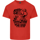 Coffee Raises Me from the Dead Skull Kids T-Shirt Childrens Red