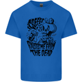 Coffee Raises Me from the Dead Skull Kids T-Shirt Childrens Royal Blue