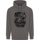 Coffee Raises Me from the Dead Skull Mens 80% Cotton Hoodie Charcoal