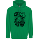 Coffee Raises Me from the Dead Skull Mens 80% Cotton Hoodie Irish Green