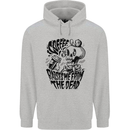 Coffee Raises Me from the Dead Skull Mens 80% Cotton Hoodie Sports Grey