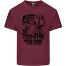 Coffee Raises Me from the Dead Skull Mens Cotton T-Shirt Tee Top Maroon