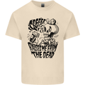 Coffee Raises Me from the Dead Skull Mens Cotton T-Shirt Tee Top Natural