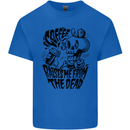 Coffee Raises Me from the Dead Skull Mens Cotton T-Shirt Tee Top Royal Blue
