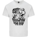 Coffee Raises Me from the Dead Skull Mens Cotton T-Shirt Tee Top White