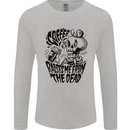 Coffee Raises Me from the Dead Skull Mens Long Sleeve T-Shirt Sports Grey